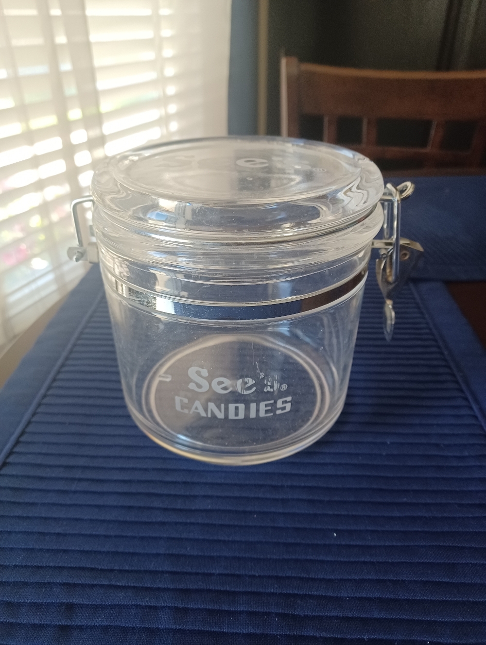 See's Candies Acrylic Metal Latching Canister